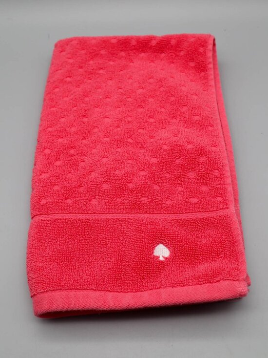 kate spade Other - Kate Spade Cotton Terry Bathroom Hand Towel Fuschia Pink Embroidered Logo